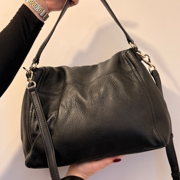 Kate Spade Black Pebbled Leather Shoulder Bag Zippered Flap [Like New] - Picture 7 of 11